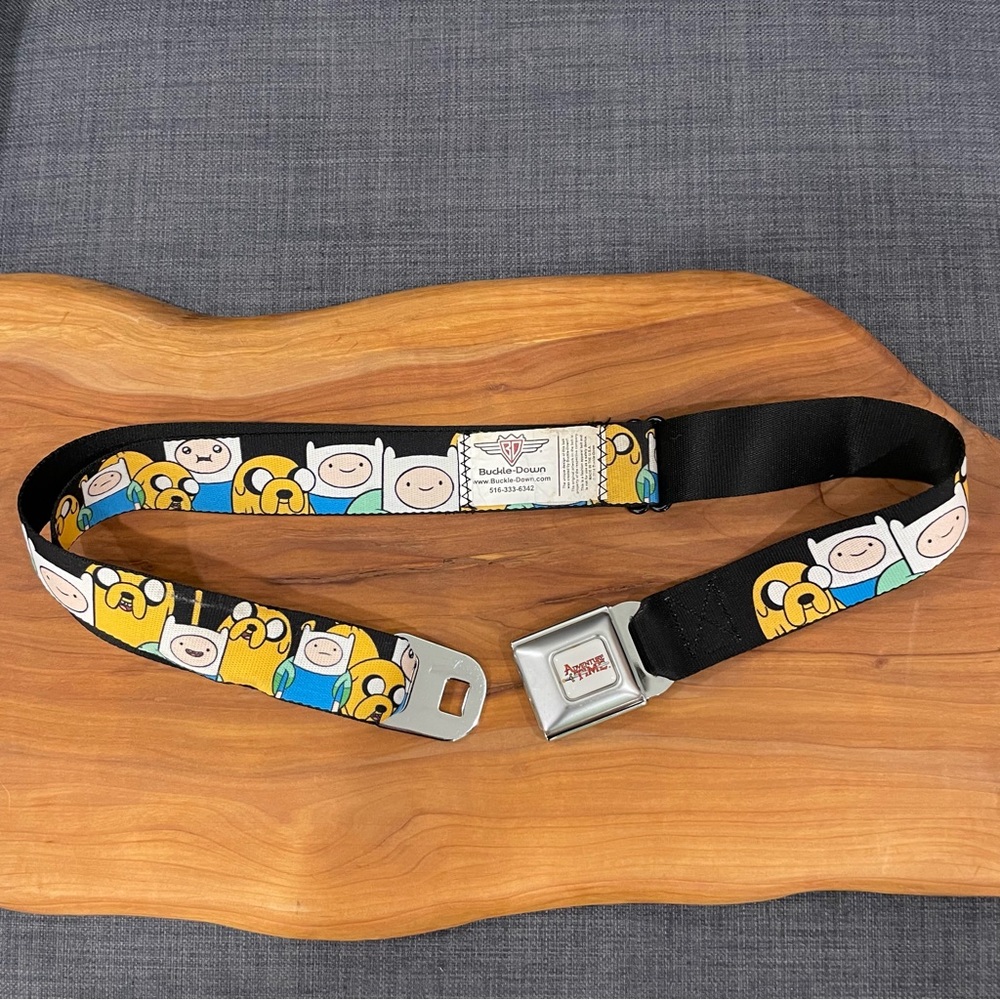 BUCKLE-DOWN Licensed ✨Adventure Time✨ Seatbelt Belt with Seatbelt Buckle